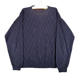 VTG Robinson's Private Stock Wool Blend Sweater SZ L Blue Made Italy